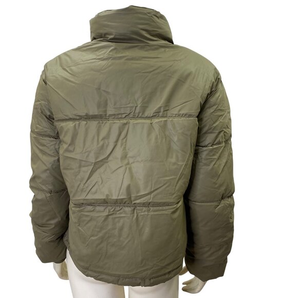 Express $128 Olive Women Puffer Coat Md  NWT - Picture 6 of 8